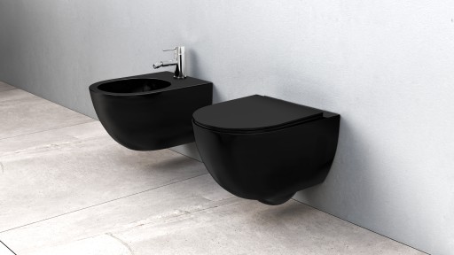 Унитаз CARLO MINI RIMLESS FLAT BLACK MAT с чашей