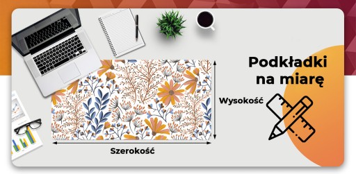 Ozdobna mata na blat modna z foto Malowane kwiaty