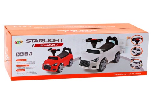 Автомобиль Ride On With Backrest QX-3396 Ящик для хранения звукового сигнала, белый