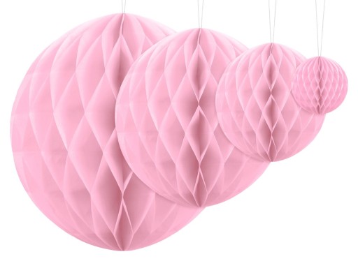 БУМАЖНЫЙ ШАР светло-розовый 30 см, бумажная декорация «Honeycomb»