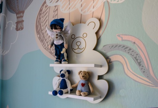 Двухъярусная полка Teddy Bear Teddy Bear, белая, идеально подходит для детского душа, детского душа или подарка для детского душа.