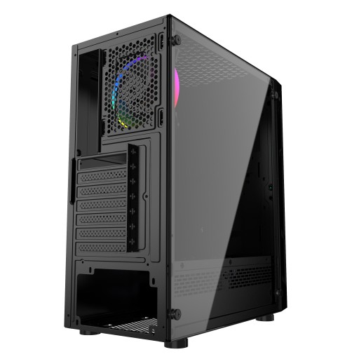 ЧЕРНЫЙ КОРПУС ДЛЯ ИГРОВОГО ПК, СТЕКЛО RGB, MIDI TOWER
