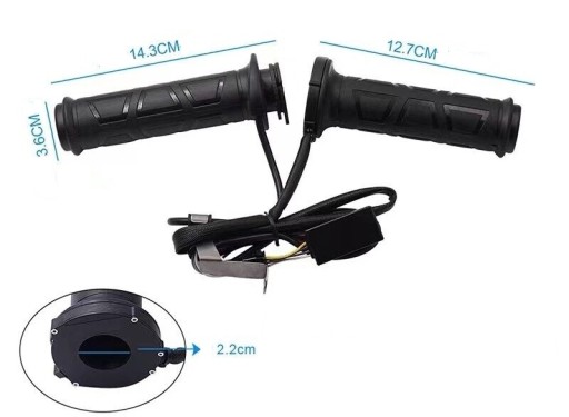 УНИВЕРСАЛЬНЫЕ РУЧКИ ДЛЯ МОТОЦИКЛА С ПОДОГРЕВОМ QUAD ATV 12V 22MM