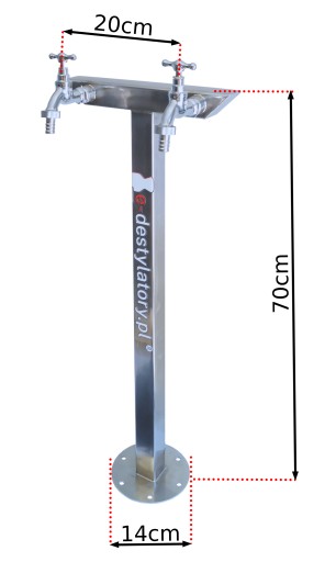 Садовый гидрант 70см, два крана INOX 