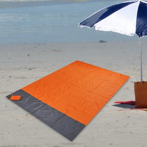 Koc piknikowy Koc plażowy z torbą do przechowywania Trwały pomarańczowy 200cmx210cm