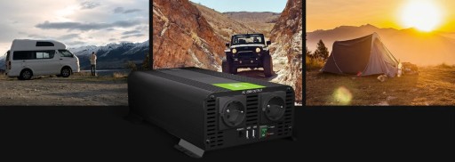 Преобразователь GREEN CELL Pro 12 В/230 В, 500 Вт/1000 Вт