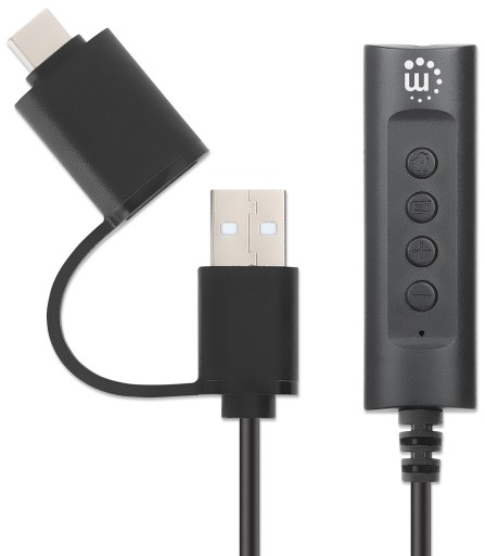MANHATTAN ADAPTER KARTA DŹWIĘKOWA ZEWNĘTRZNA USB-C/USB-A NA JACK 3.5MM TRRS