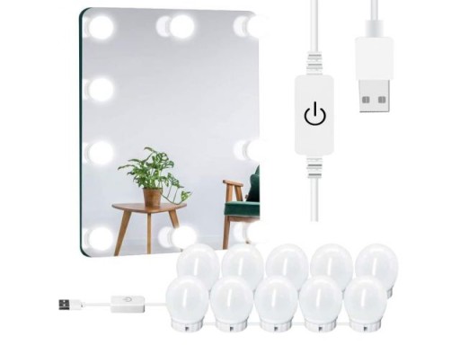 LAMPKI ŚWIATEŁKA LED NA LUSTRO DO TOALETKI MAKIJAŻ