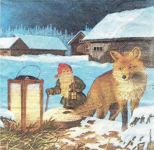 Салфетка для декупажа 109А Лисичка зима 1 шт.
