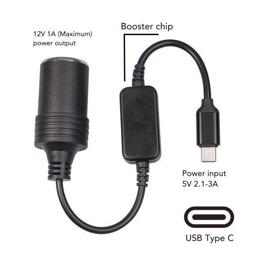 Автомобильный прикуриватель USB C от 5 В до 12 В