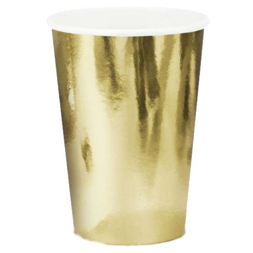 Kubeczki złote 220ml 6szt Party Urodziny