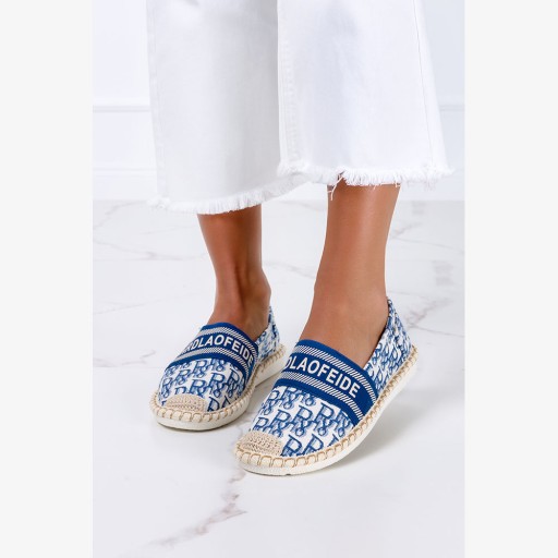 ESPADRYLE SLIP ON DAMSKIE Z NAPISAMI PLECIONE r 40