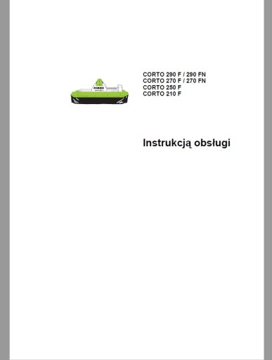 CLAAS CORTO 210 250 270 290 FN инструкция по эксплуатации