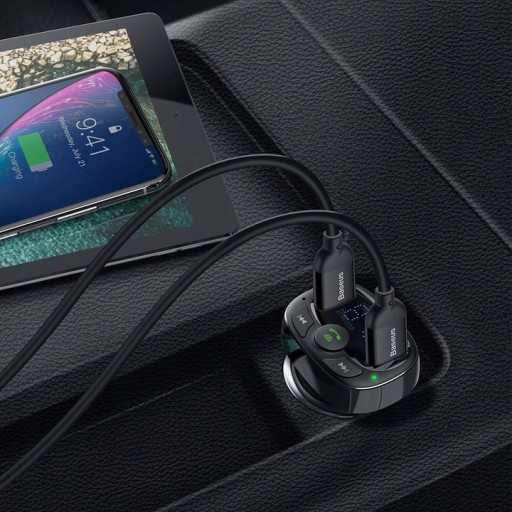 Bluetooth-передатчик Baseus FM, зарядное устройство для MP3, 2 порта USB