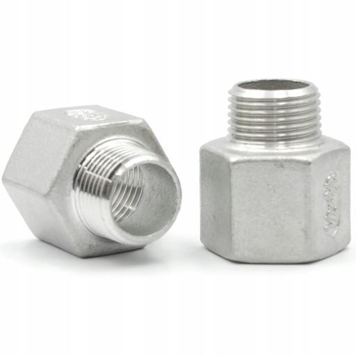 Переходной ниппель 3/8 x 1/4, резьба из нержавеющей стали, M/M