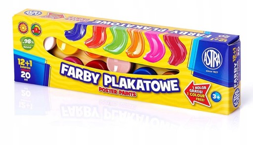 Astra Farby Plakatowe W Zestawie 20 ml 12 szt + 1