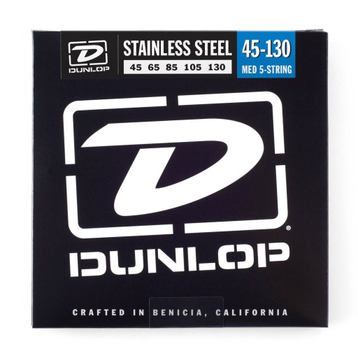 Басовые струны Dunlop из нержавеющей стали, 5 стр., 45-130 DBS45130