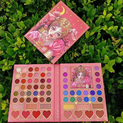 MEGA PALETKA CIENIE DO MAKIJAŻU BROKAT GLITTER 70 SZTUK BRONZERY BŁYSZCZYKI