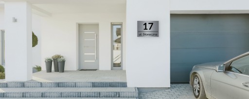 NIERDZEWNY NUMER NA DOM 40x30cm TABLICZKA ADRESOWA Z NUMEREM DOMU ALUMINIUM