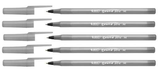 BIC Шариковая ручка Round Stick ЧЕРНАЯ 60 ШТ.