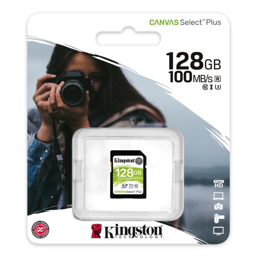 Kingston Canvas Select Plus 128 GB, SDHC, pamięć flash klasy 10