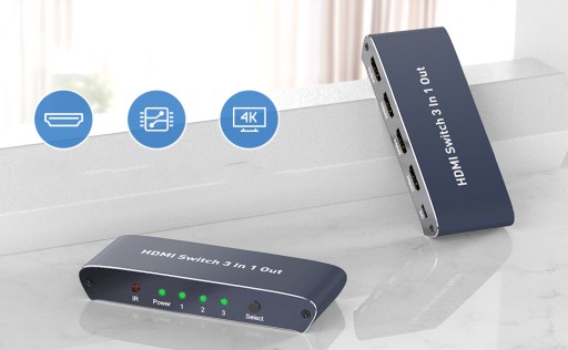 ROZDZIELACZ PRZEŁĄCZNIK 3x HDMI 4K HDMI2.0 4K@60HZ