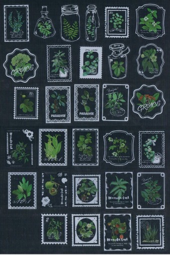 ZESTAW 60SZT NAKLEJKI FOLIOWE SCRAPBOOKING LISTKI