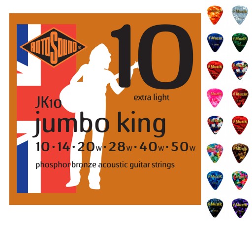 Струны для акустической гитары ROTOSOUND 10-50 JK10