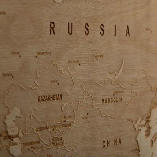Мир - деревянная 3D карта мира 66х44 см.