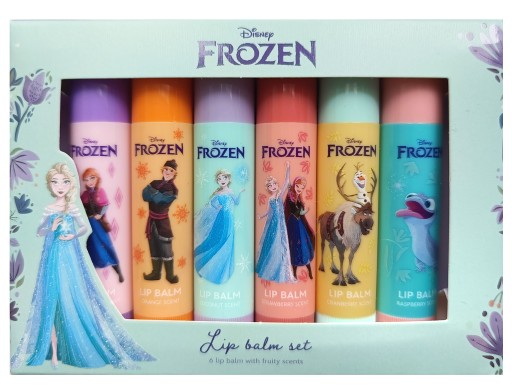 BALSAM POMADKA DO UST DLA DZIECI KRAINA LODU FROZEN ZESTAW 6 SZTUK POMADKI