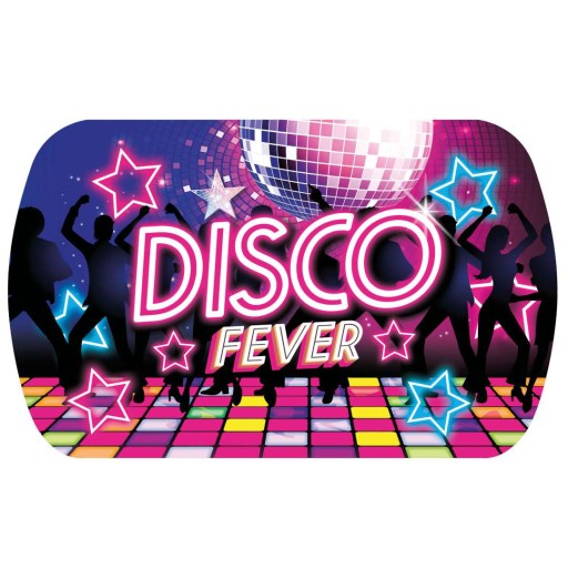 Пластиковый ПОДНОС DISCO FEVER украшение для закуски 1980-е НЕОН вечеринка
