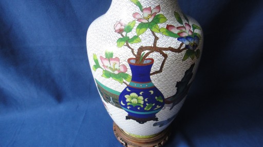 Chiński Wazon 36cm Cloisonné Emalia Komórkowa Okaz