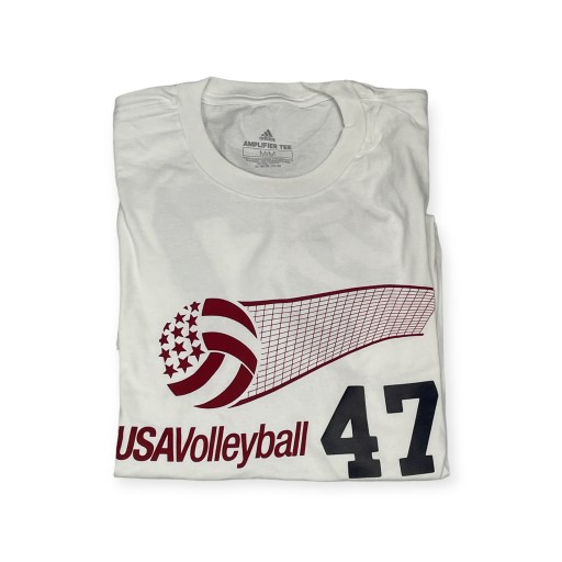 Adidas USA VOLLEYBALL 47 M белая мужская футболка