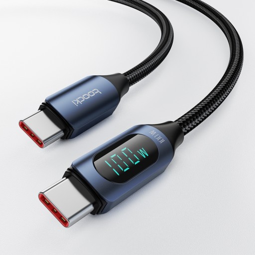 Кабель Tooki, 100 Вт, USB тип C — кабель USB типа C, 2 м, с дисплеем