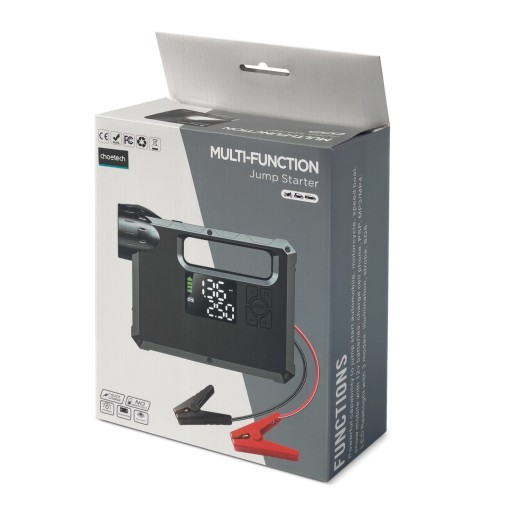 CHOETECH JUMP STARTER БУСТЕРНЫЙ КОМПРЕССОРНЫЙ НАСОС POWERBANK 8000 мАч ФАКЕЛ