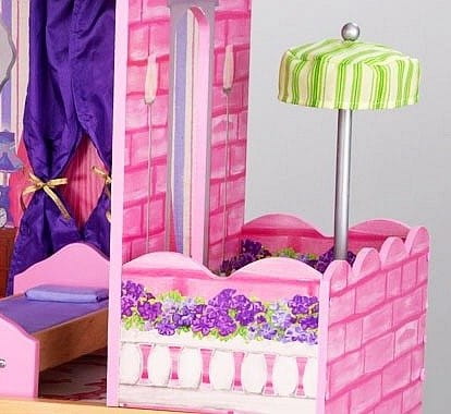 ДЕРЕВЯННЫЙ ЭЛЕГАНТНЫЙ КУКОЛЬНЫЙ ДОМ НОВЫЙ С МЕБЕЛЬЮ