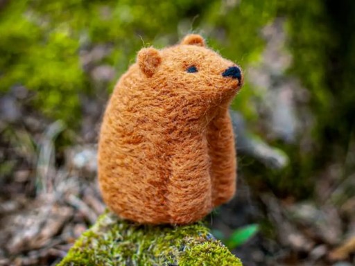Zestaw kreatywny do nauki filcowania dla dzieci - miś 10cm Agna Wool Art