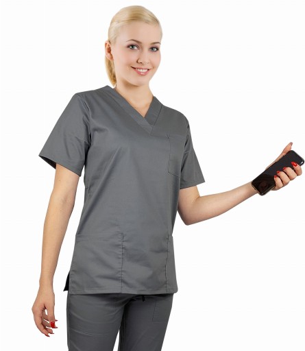 Bluza medyczna ELASTYCZ. damska kolor SZARY r. XL