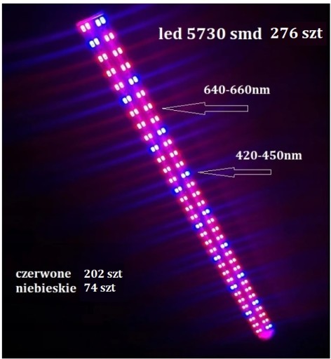 ŚWIETLÓWKA LAMPA LED GROW 160W IP65 ROŚLINY 100 cm