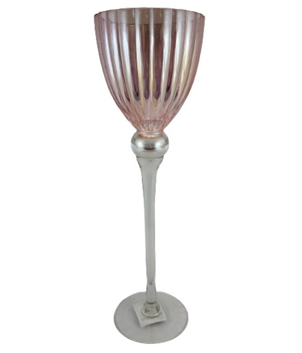 ŚWIECZNIK KIELICH RÓŻOWY 40CM