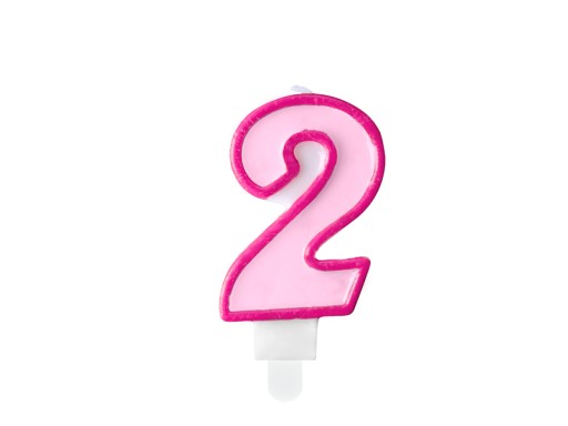Świeczka urodzinowa Cyferka 9 różowa 7cm