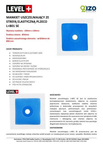 Mankiet Uszczelniający 120mm Ø16 50 szt L+B01