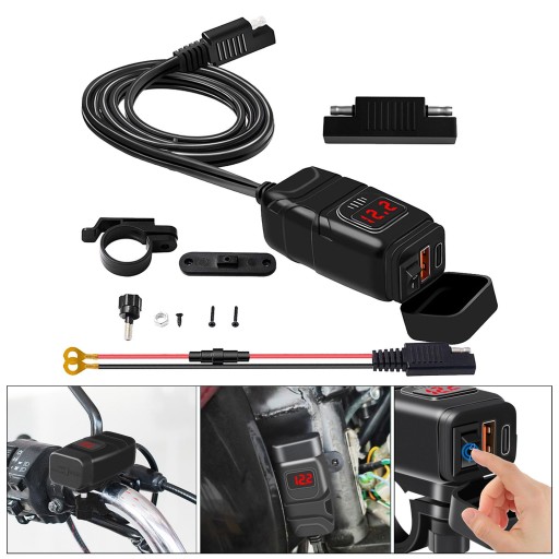 USB Type C PD и быстрое красное зарядное устройство для мотоцикла .0