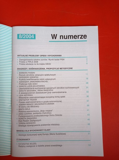 Problemy opiekuńczo-wychowawcze, nr 8/2004, październik 2004