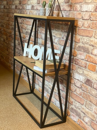 консоль, туалетный столик INDUSTRIAL LOFT 70x25x90 CRAFT ДУБ ЗОЛОТОЙ