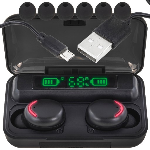 БЕСПРОВОДНЫЕ НАУШНИКИ BLUETOOTH 5.1 СПОРТИВНЫЙ ВКЛАДЫШНОЙ МИКРОФОН POWERBANK