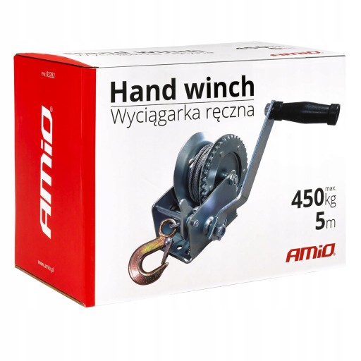 Wyciągarka wciągarka ręczna korbowa linowa 450kg amio-03282