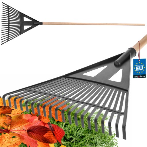GRABIE WACHLARZOWE GRABKI DO LIŚCI I TRAW OGRODOWE PLASTIKOWE CZARNE 430 MM
