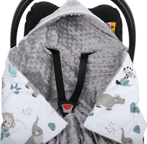 ОДЕЯЛО BABYMAM MINKY ДЛЯ АВТОКРЕСЛА ТЕПЛАЯ ПОЛЫШКА С КАПЮШОНОМ