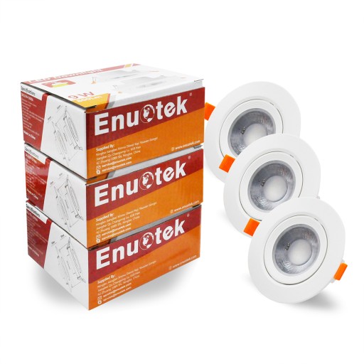 3*Lampa LED Sufitowa Wpuszczana Downlight 9W 3000K
